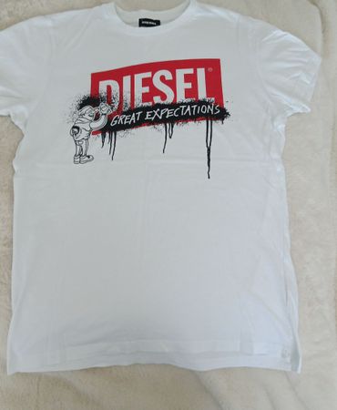 Diesel T-Shirt weiss mit Logo Print 