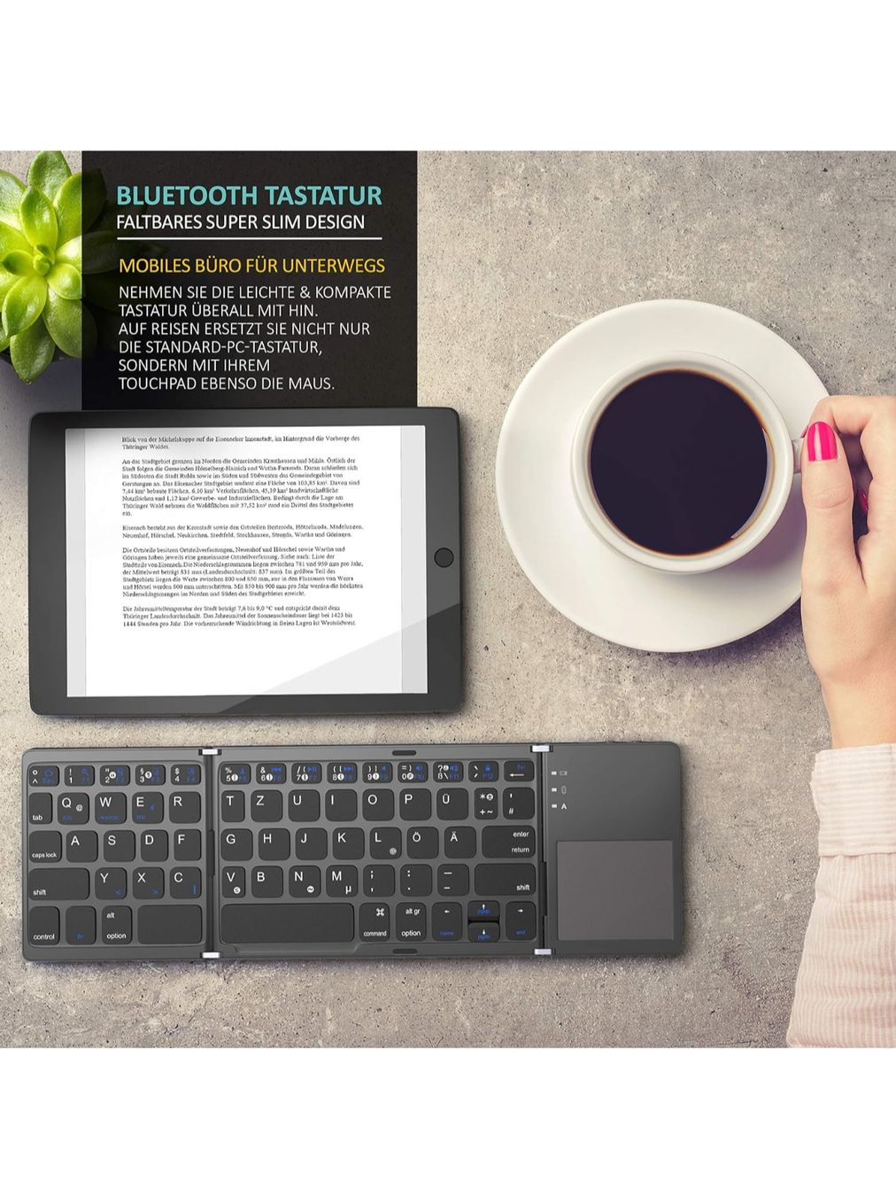 Tastiere: CSL - Bluetooth Tastatur klappbar mit Touchpad – Nuovo e nell'imballaggio originale da Winterthur venduto da Pcline1 5