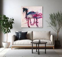 Abstrakte Kunst Modern Art Bild Blau Pink Rosa Gold Urban