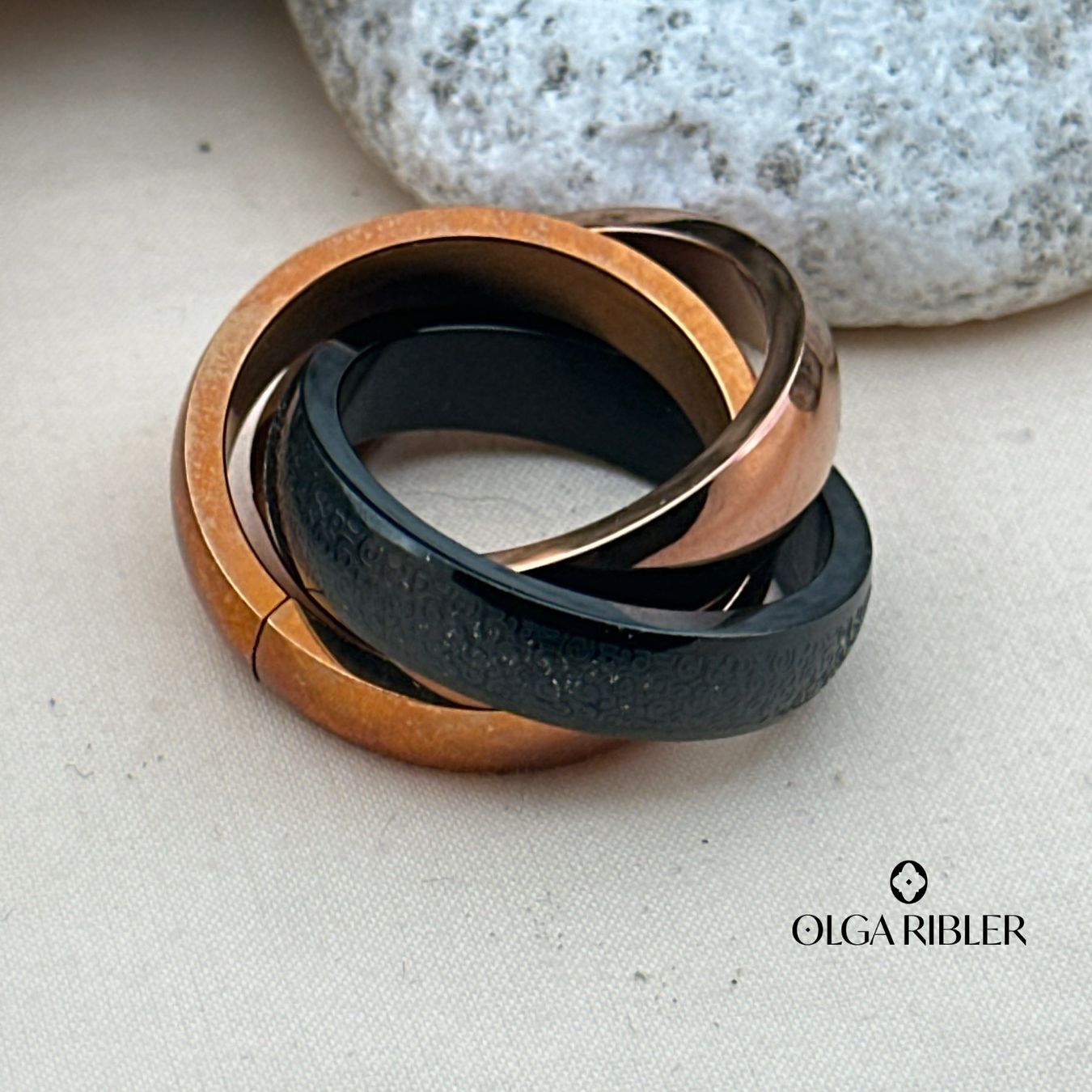 Olga Ribler Ringe: Edelstahl 3 in 1 Ring 3color Ringgrösse 60 – Neu (gemäss Beschreibung) aus Luzern von Schmuckoutlet 3