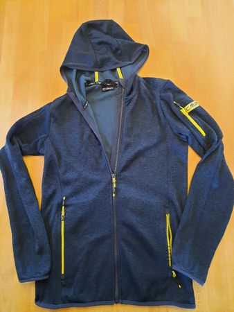 CMP Strickfleecejacke mit Kapuze blau Grösse 164 neuwertig