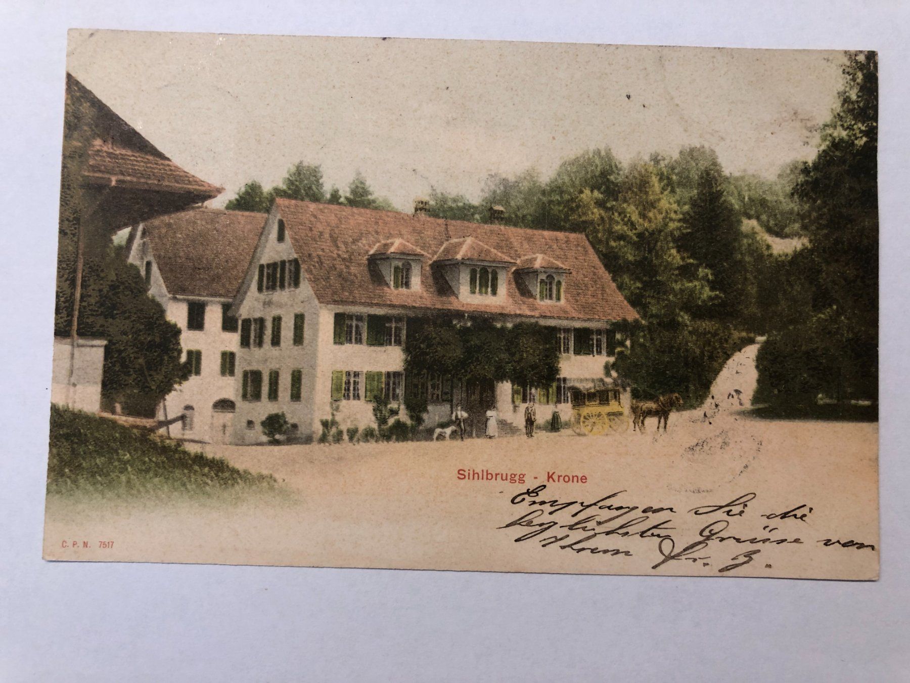 Cartoline postali: Alte Ansichtskarte Sihlbrugg-Krone 1901 – Usato da Pfäffikon ZH venduto da Waltoversand