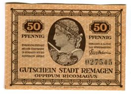 Notgeld "50 Pfennig. Remagen 1921"