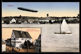 Hagnau, Ortsansicht mit Zeppelin und Seg
