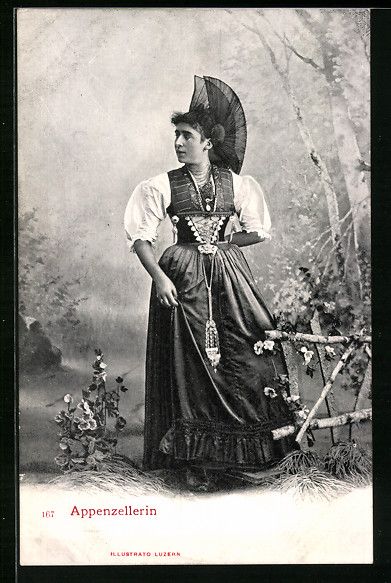 Cartoline postali: AK Appenzellerin in Tracht – Usato da Berlin venduto da bartko-reher