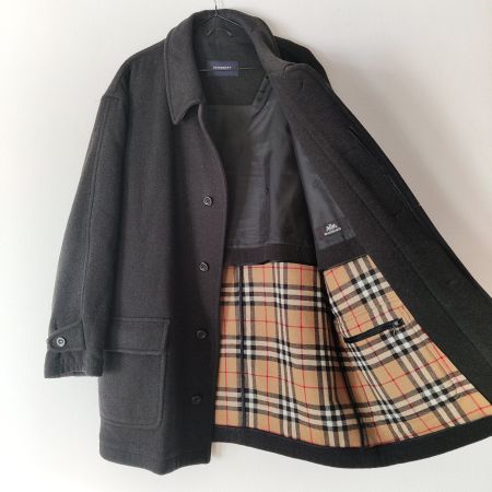BURBERRY 100% Wool Mantel Parka Jacke Novacheck-Futter Gr.L