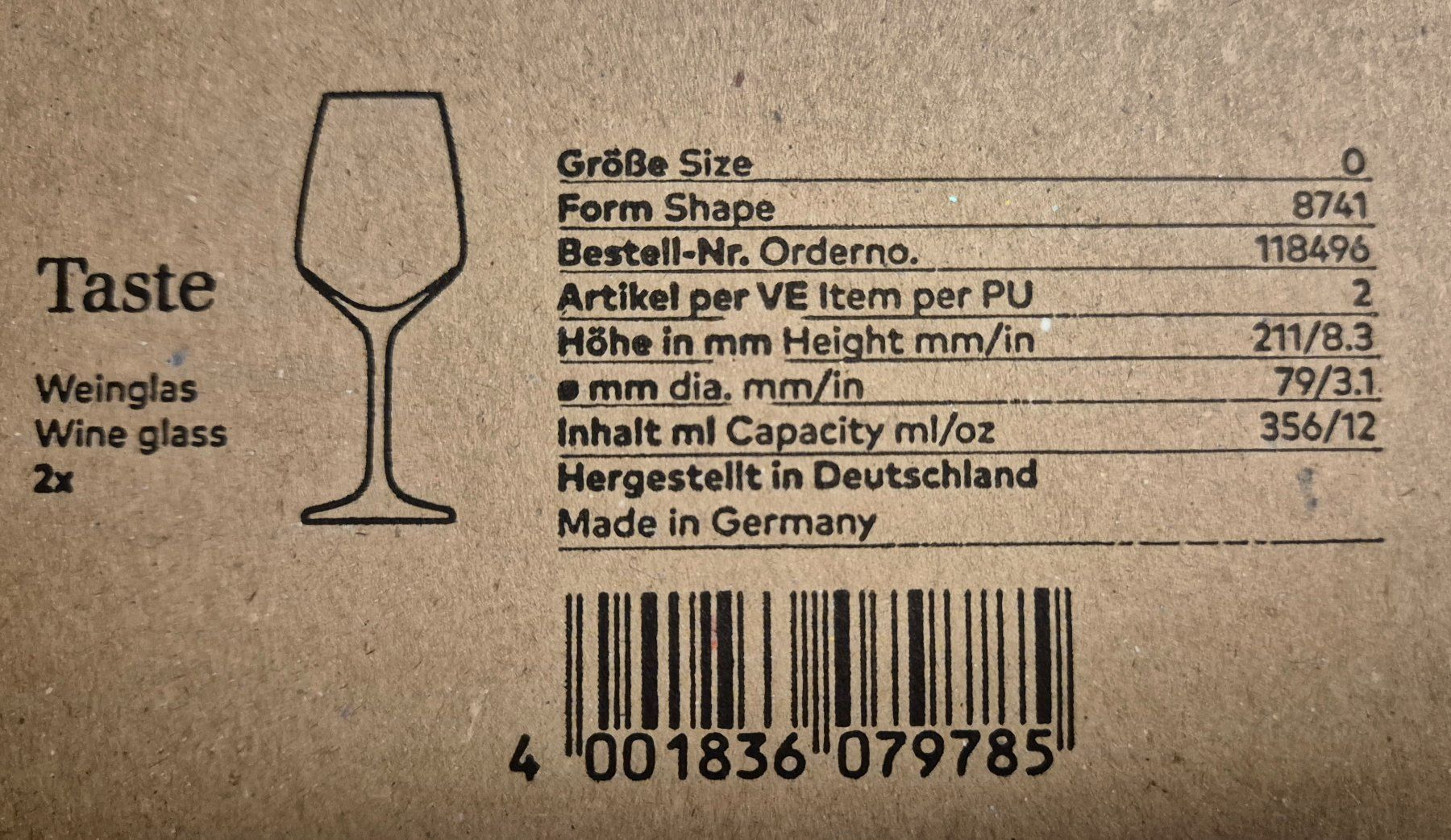 Zwiesel Bicchieri: Weinglas Taste, Schott Zwiesel, 6er Set – Nuovo e nell'imballaggio originale da Gretzenbach venduto da swisssanuk 3