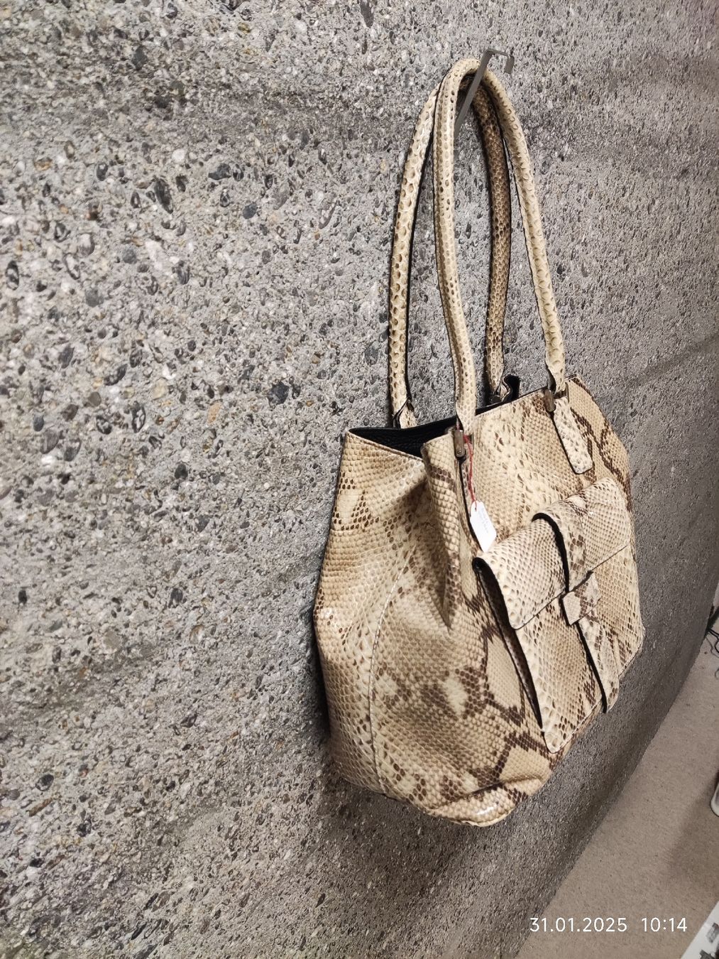 Borse da donna: Neue Schicke  Handtasche Python Muster beige Leder – Nuovo (secondo la descrizione) da Wettswil venduto da Chateauxfoto 1
