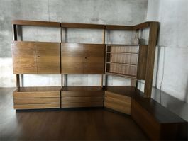 Mid-Century Modul-Wohnwand (ST-Bücherwand von SEM) – Teak