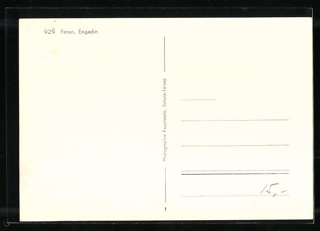 Cartoline postali: Fetan /Engadin, Teilansicht mit Bergen – Usato da Berlin venduto da bartko-reher 1