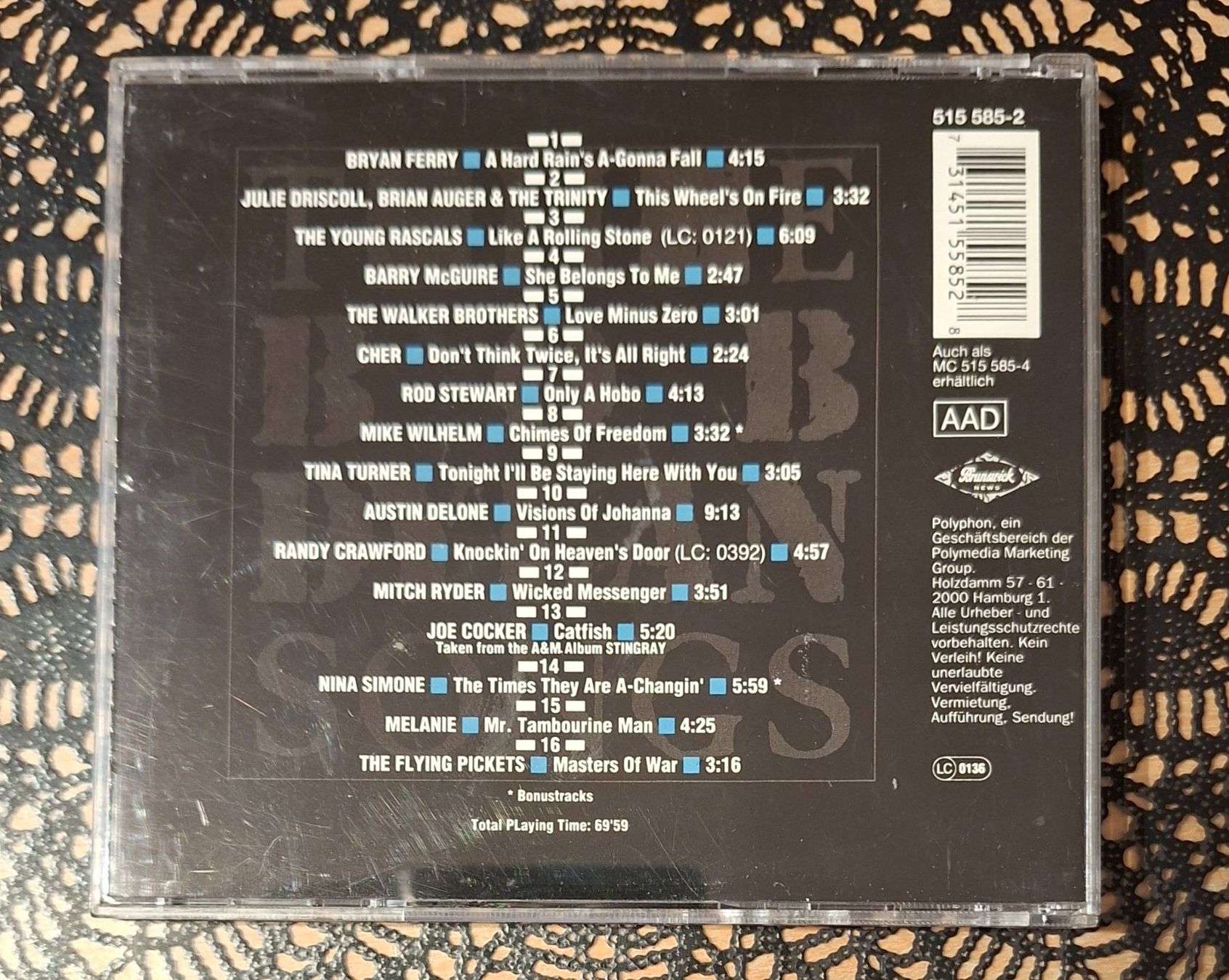 CD: The Bob Dylan Songs, Rock Cover Compilation Sampler1992 – Usato da Schönenberg TG venduto da Gregolino76 1