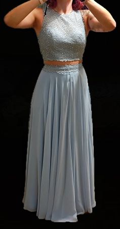 Ballkleid hellblau von Luxuar Limited Gr.34/36 +Schuhe Gr.37