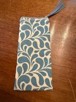 Etui mit Muster blau/creme Reissverschluss 19cm
