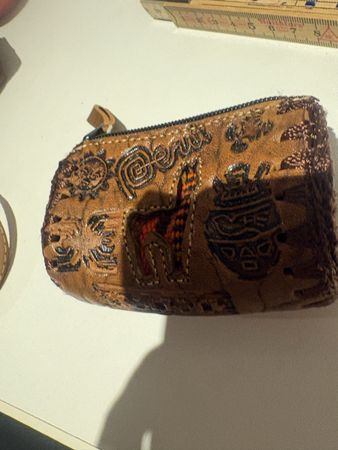Geldbörse aus Peru aus Leder, Unikat