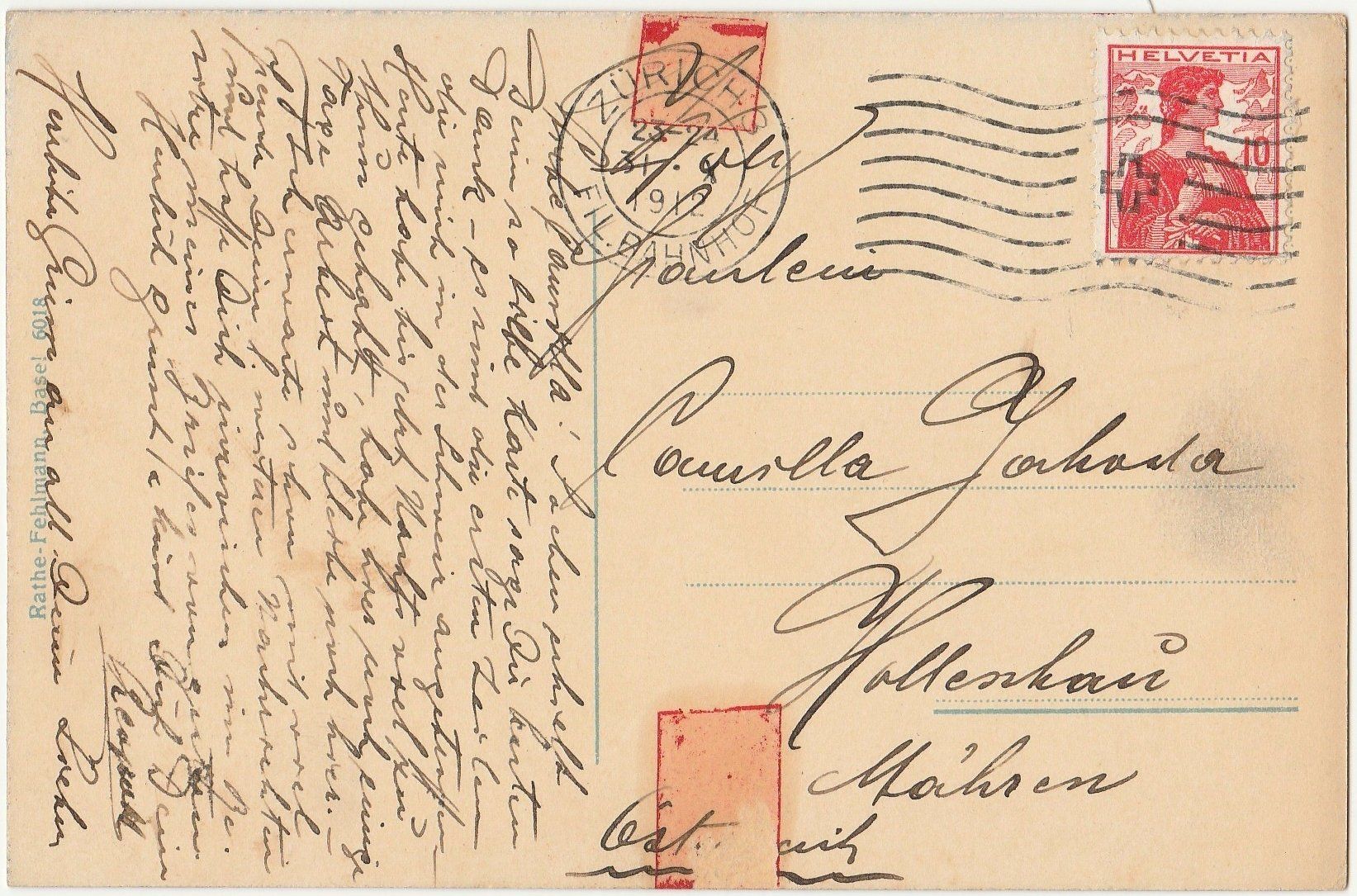 Cartoline postali: Zürich -  5 alte Ansichtskarten   (1906 -1917) – Usato da Fällanden venduto da Blausegelfliege 1