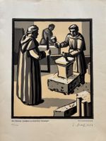 Ernst Graf (1908-88), Linolschnitt, signiert, Steinmetz