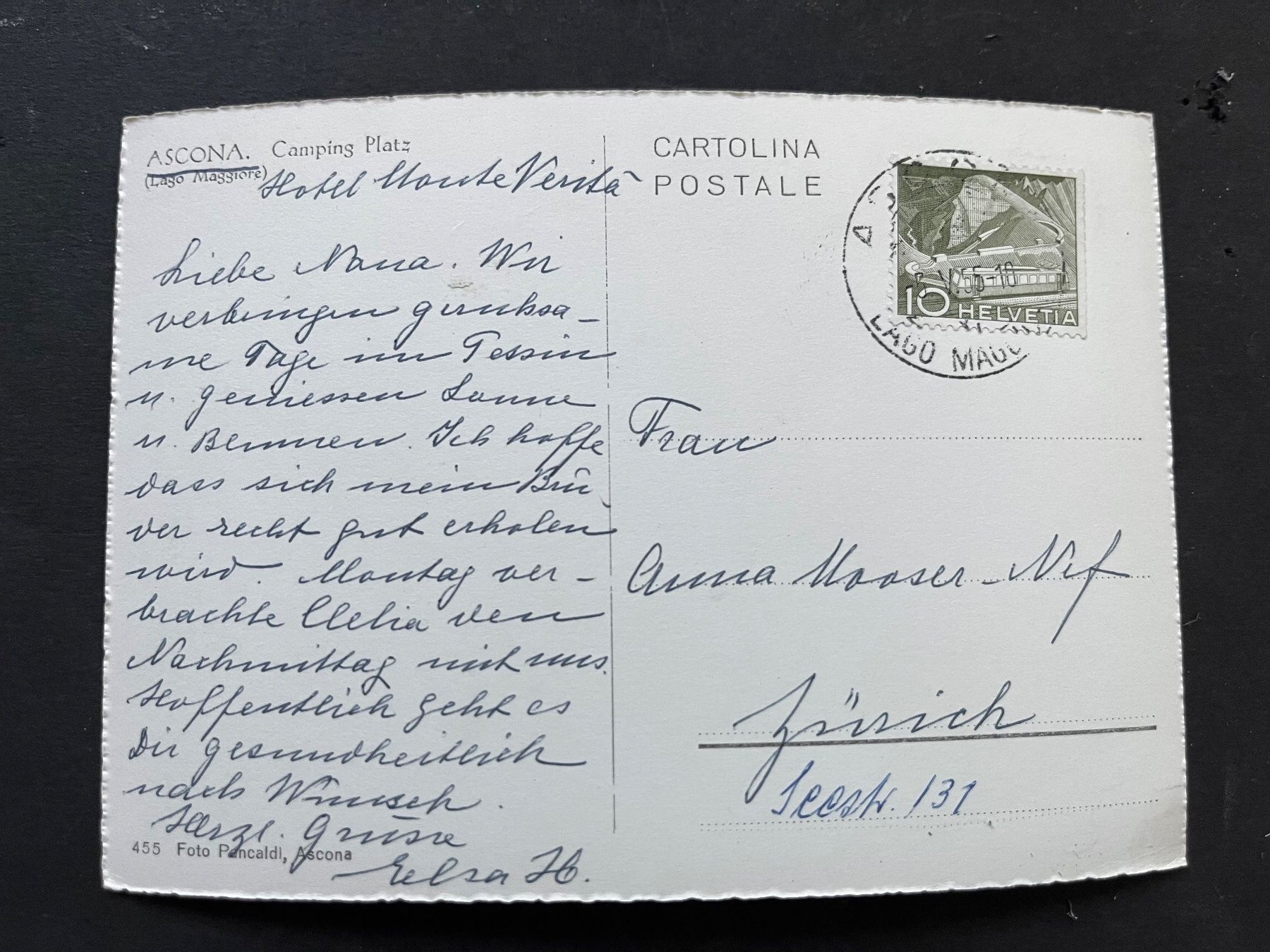 Cartoline postali: Ascona Campingplatz, ca. 1950 – Usato da Ostermundigen venduto da DaxKarten-75 1