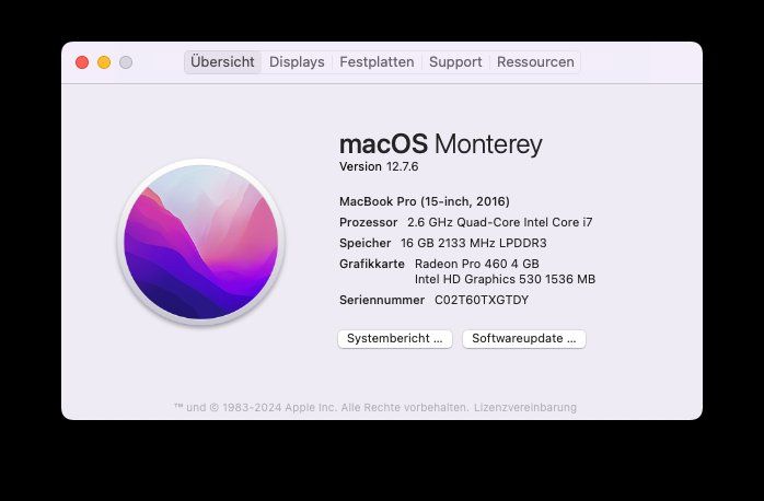 Apple Portables: MacBook Pro 15" 2016 / 16GB / 2TB SSD / Display defekt – Défectueux à Meisterschwanden par Discus0 1