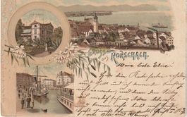 Gruss aus Rorschach. Villa Seefeld, Hafen, 1899