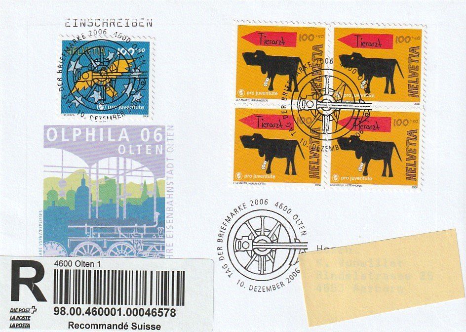 Tous les timbres: Tag der Briefmarke 2006 Olten, Umschlag – D'occasion à Aarburg par Aare10