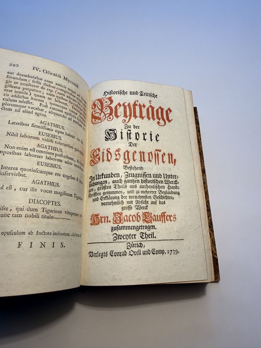Libri: Beyträge zur Historie der Eidgenossen 1739 – Usato da Bern venduto da xberg36 1