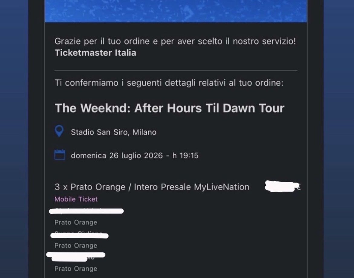 Billets: The Weeknd Milano Ticket, 26.Juli 2026 – Neuf avec emballage d'origine à St. Margarethen TG par compass.island 1