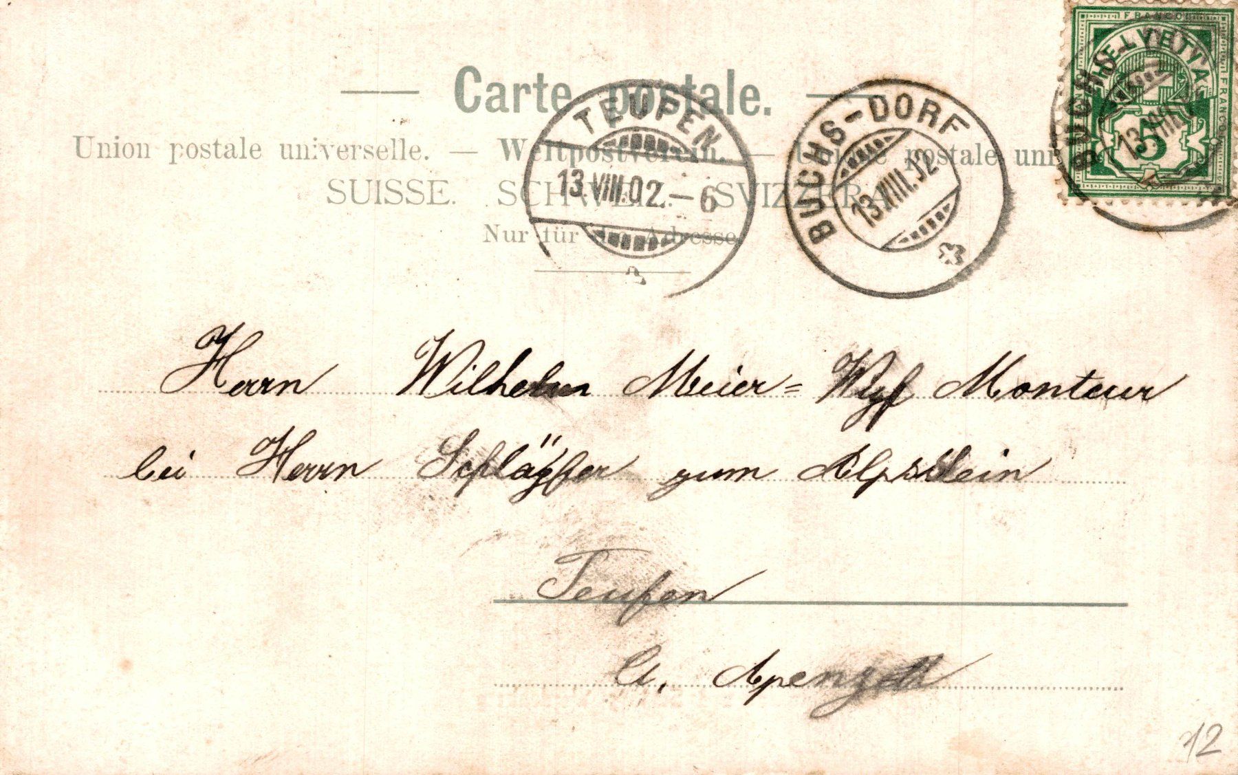 Cartoline postali: Hauptstrasse und Schloss Werdenberg – Usato da Bronschhofen venduto da Astore 1
