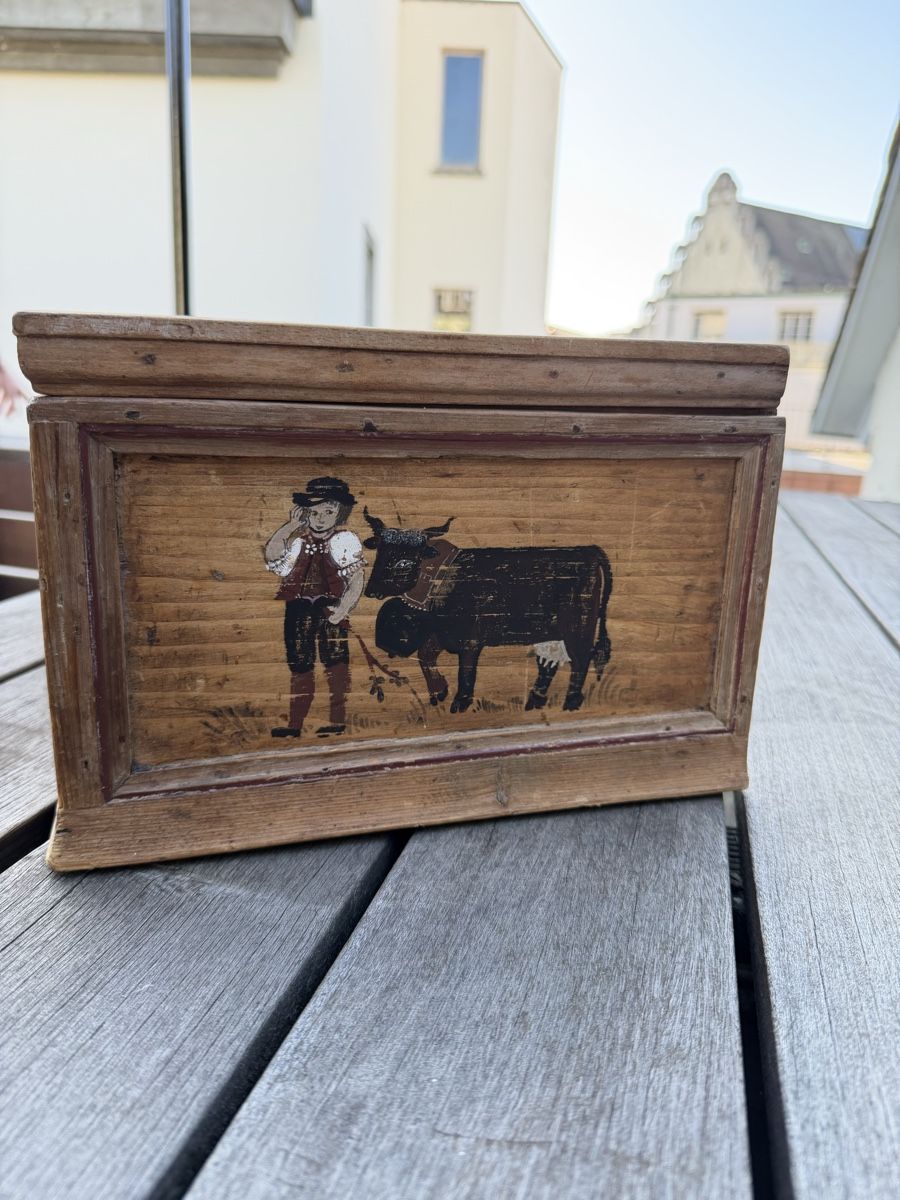 Barattoli: Antique hand painted wooden box – Usato da Zürich venduto da mar_v8bs 2