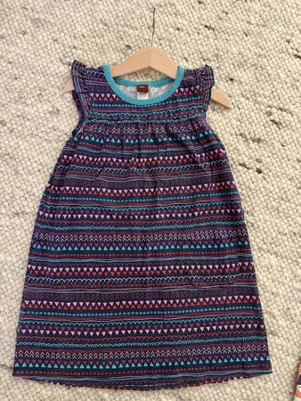 Tea Collection girls dress patterned dark blue 104