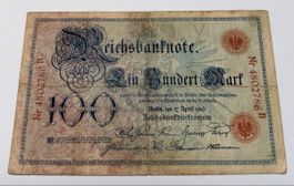 Billet 100 Mark 1903 Empire allemand état d'usage bon