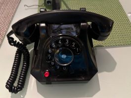 Altes PTT Telefon Modell 50 schwarz Tischapparat m. Erdtaste