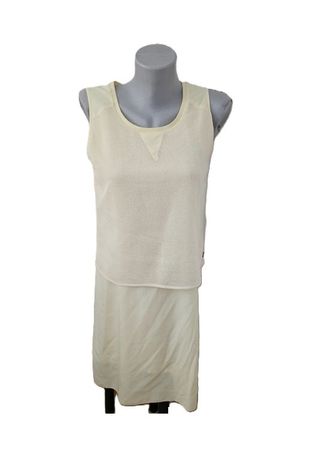 Maison Scotch hellgelbes Sommer Kleid Gr. 1 / XS 2-lagig
