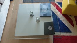 Salontisch Weiss mit Glassplatte