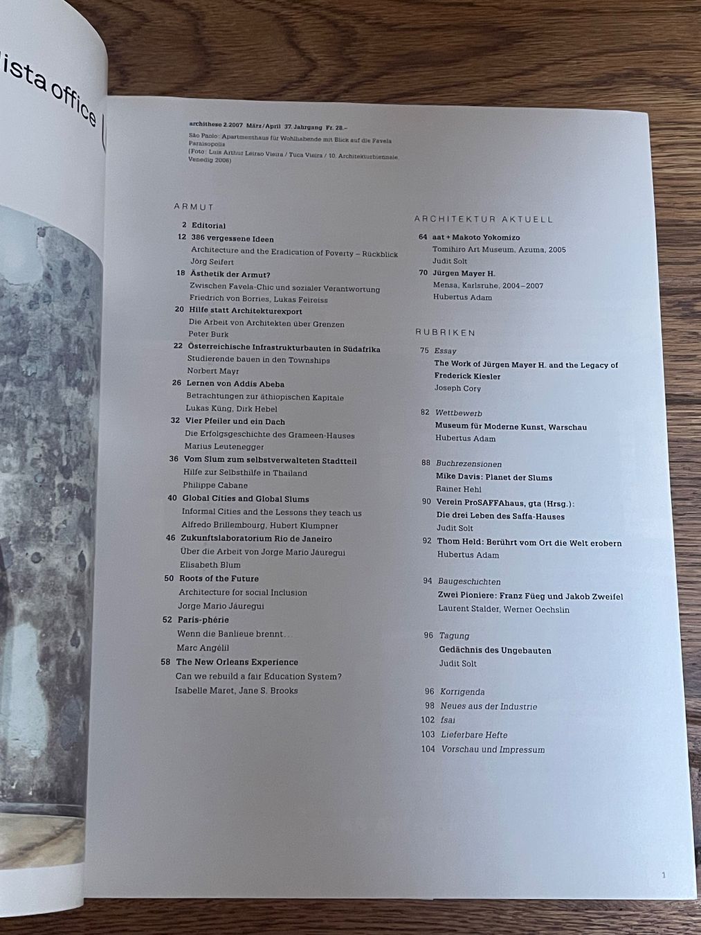 Riviste & Magazine: Architekturzeitschrift: Archithese „Armut“ – Usato da Zuerich venduto da Dorsi 1