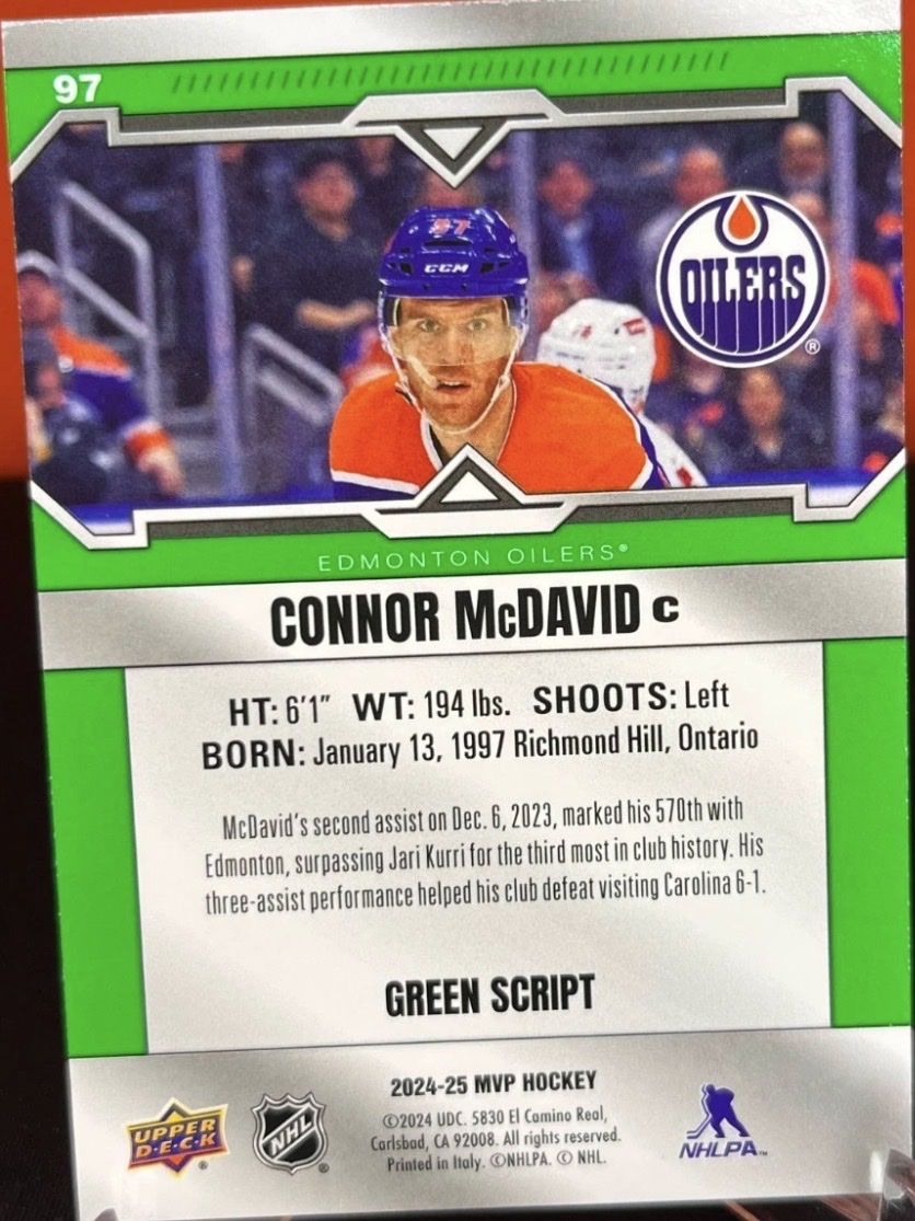 NHL Carte collezionabili: Connor McDavid Card – Usato da Rechthalten venduto da Trikot-master 1