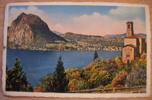 Cartoline postali: Ansichtskarte gelaufen - Chiesa di Castagnola – Usato da Dübendorf venduto da rumpumpel
