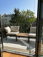 Balkon Lounge Set Metall / Holz hellbeige und modular