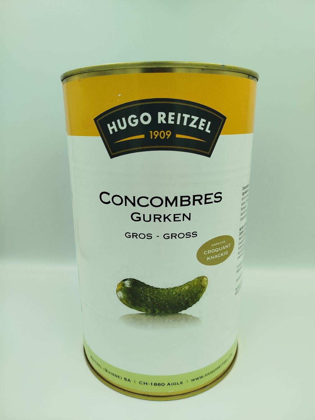 Lebensmittel & Spezialitäten: Hugo Reitzel Gurken, knackig, Grossdose – Neu und originalverpackt aus Bäch SZ von Swissy46