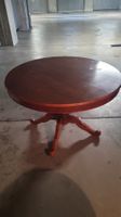 table ronde en bois massif avec rallonge