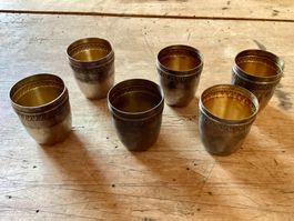 6 shot- Becher, Schnaps-Becher Frankreich Silber?? antik