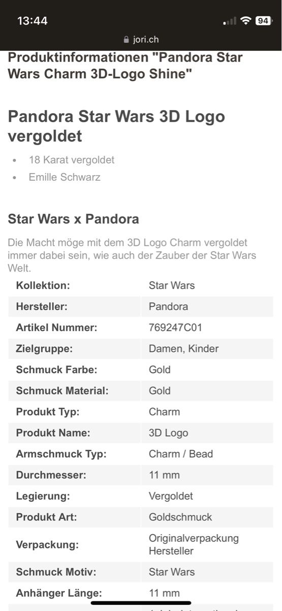 Pandora Ciondoli: Pandora Star Wars – Nuovo e nell'imballaggio originale da winterthur venduto da Romabier1 3