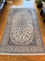 Orientteppich beige blau mit Fransen guter Zustand