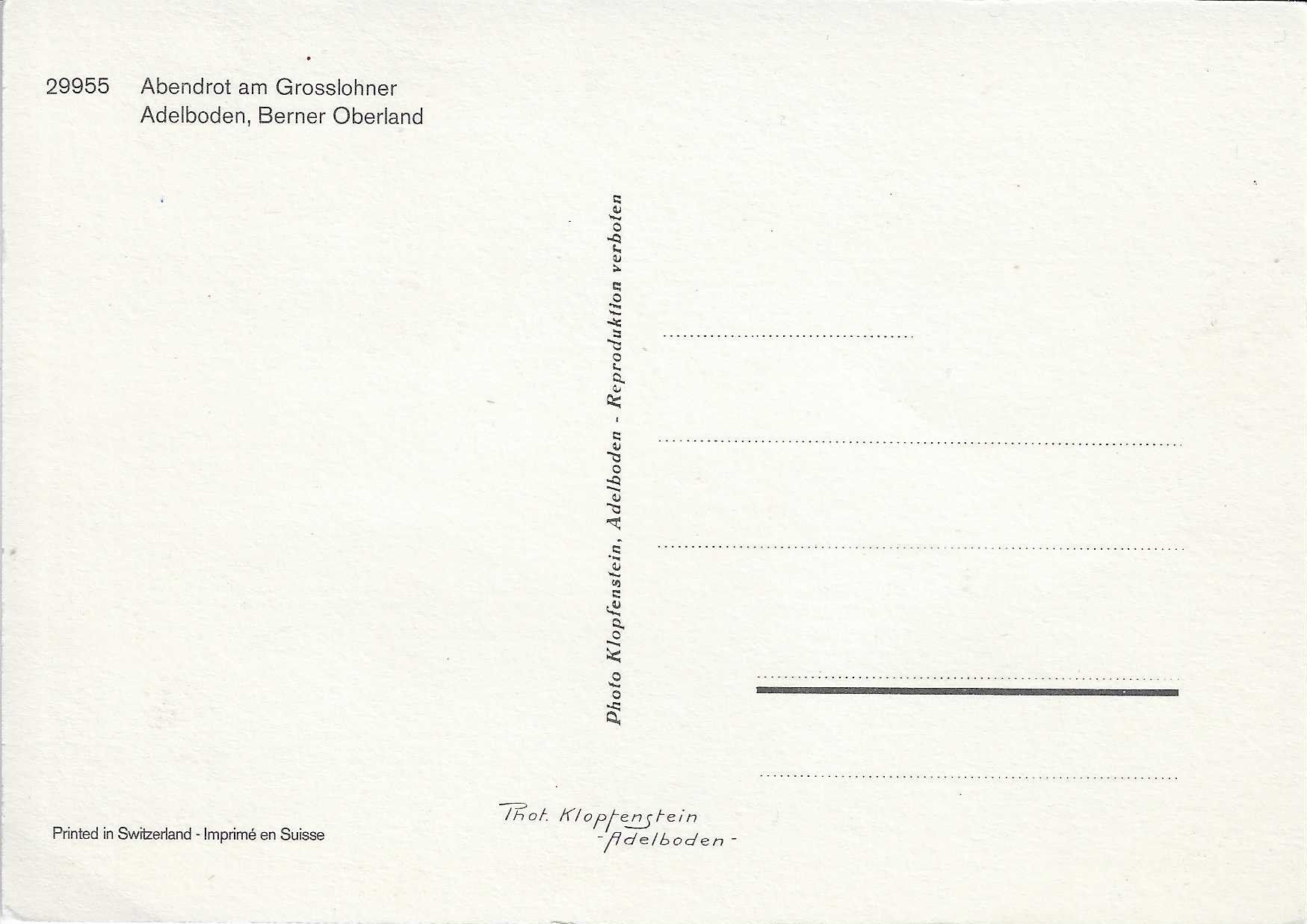 Cartoline postali: Abendrot am Grosslohner Adelboden BE – Nuovo (secondo la descrizione) da Rothrist venduto da Stranglehold 1