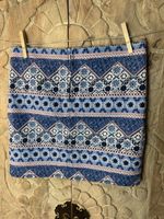 Blauer Boho Minirock gemustert - Gr. S