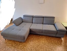 Ecksofa grau mit Bettfunktion
