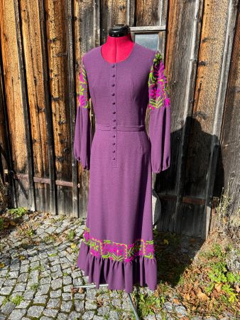 Original Betty Barclay Maxikleid 1970er Jahre violett