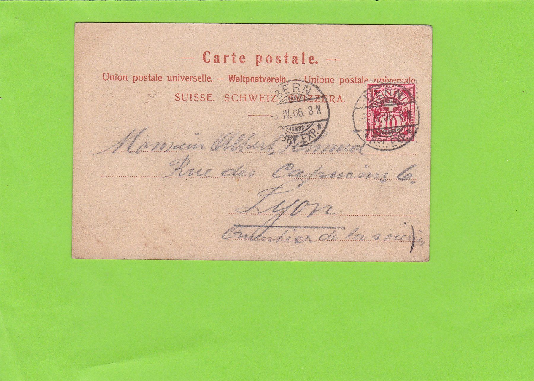 Cartes postales: Bern-Münster--1906 – D'occasion à St. Peterzell par neckertal 1