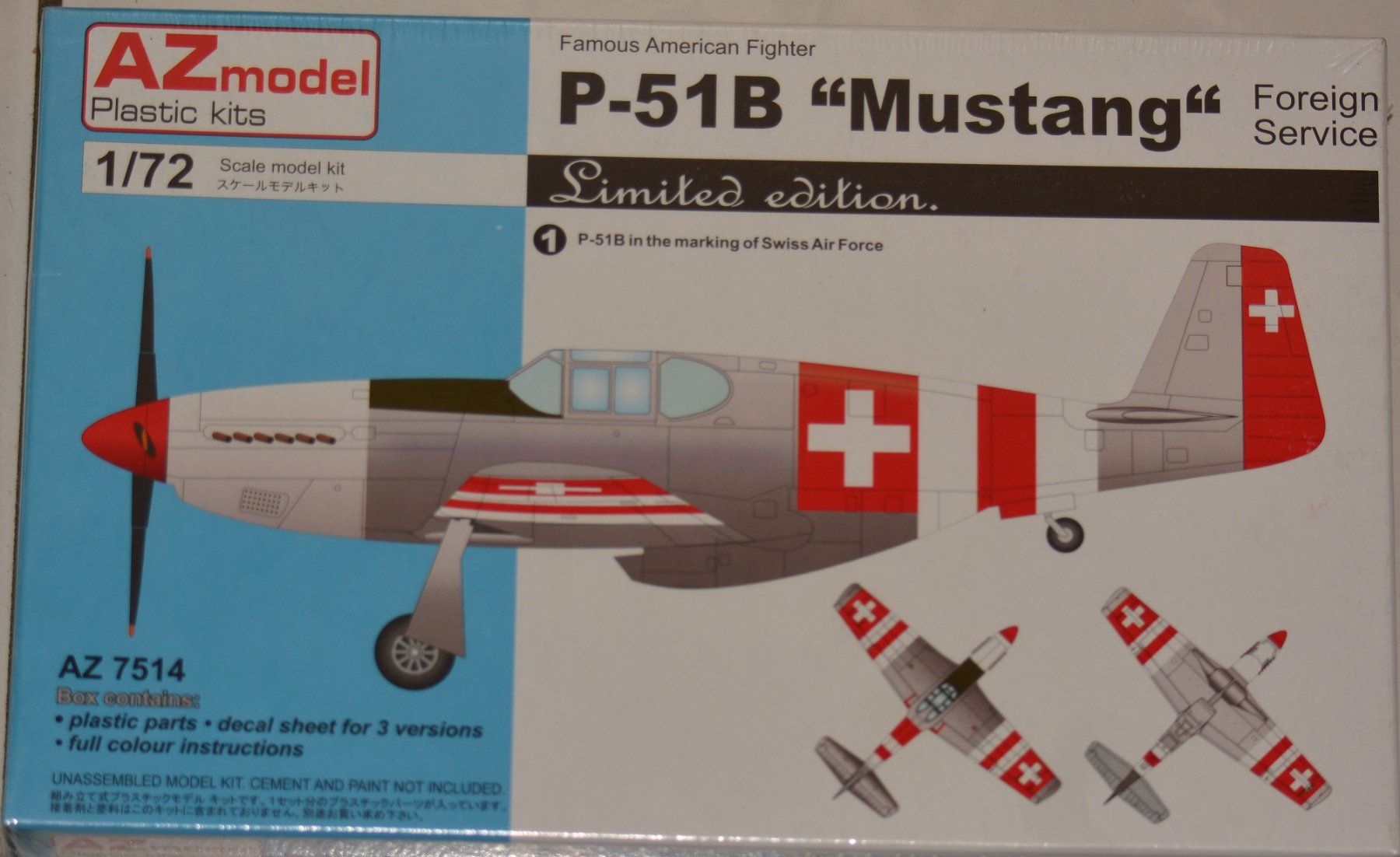 Kits de montage: Bausatz AZmodel 7514 P-51B Mustang 1/72 – Neuf avec emballage d'origine à Basel par Dogana