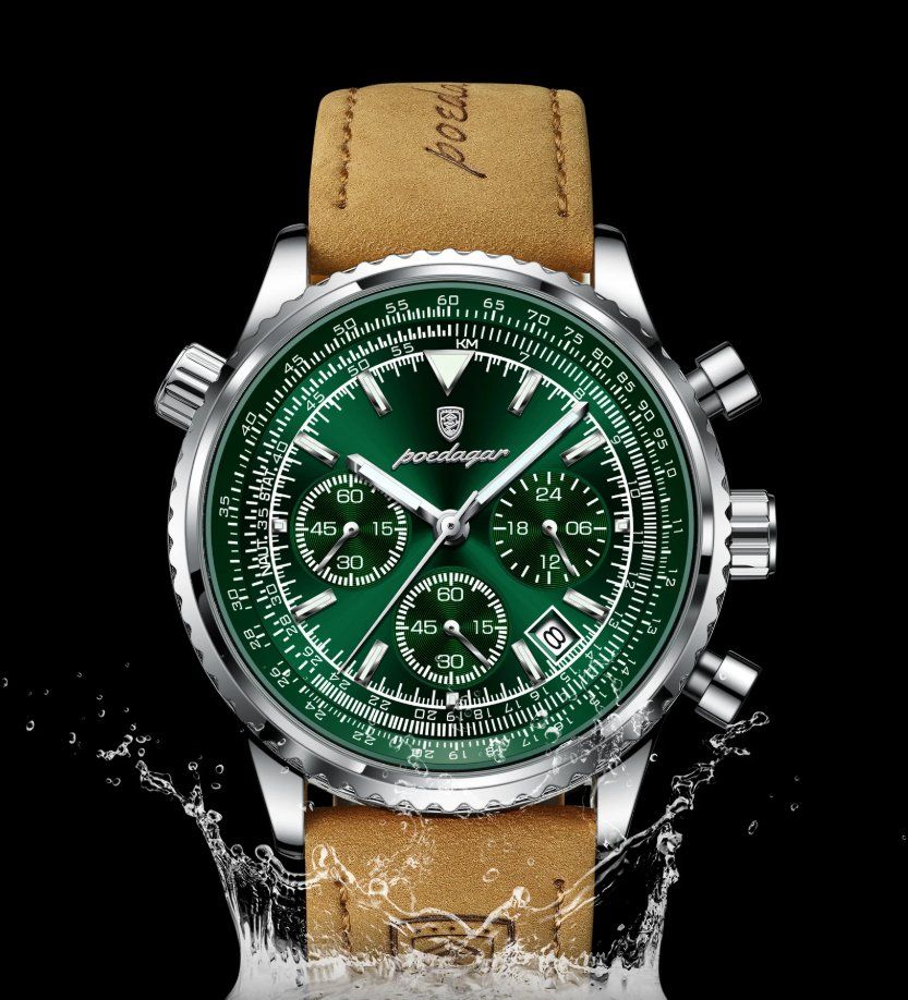 Orologi: Montre Poedagar Chronographe Neuve - Élégance et Précision – Nuovo e nell'imballaggio originale da Biel/Bienne venduto da Joridel7 2