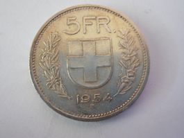 5 Fr. 1954 silber